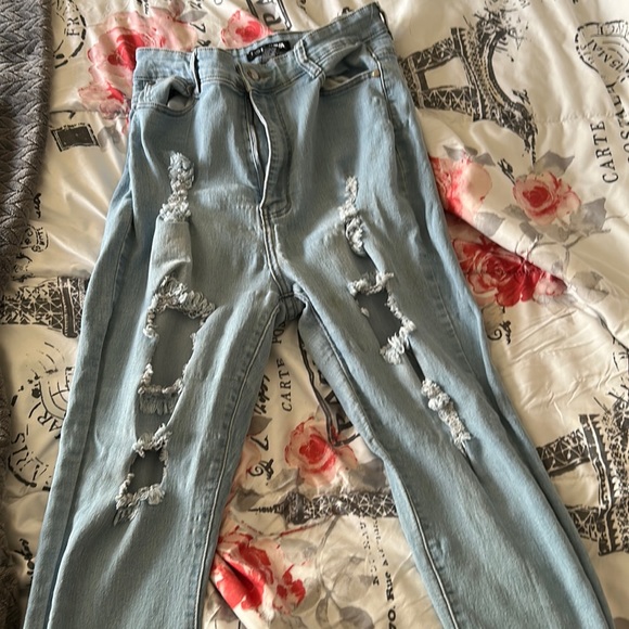 High-Waisted Jean with Rips - Picture 1 of 3